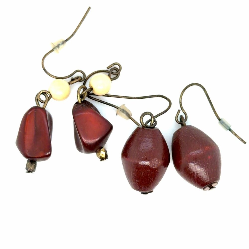 2‎ Pairs of Brown Earrings